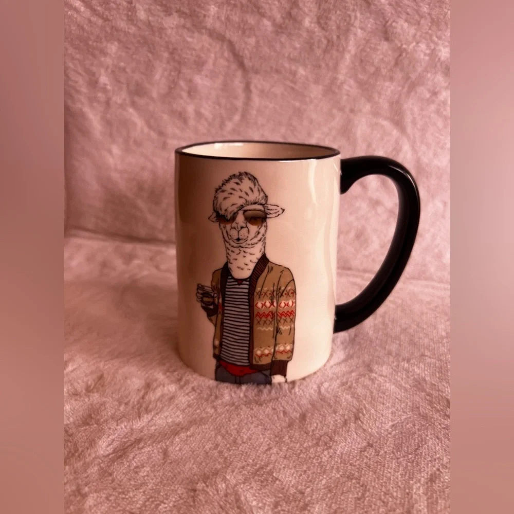 Llama Coffee Cup Signature Housewares Oversized Mug Llama Sweater Stoneware